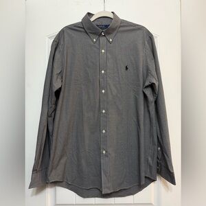 Polo Ralph Lauren Mens Gingham Button Up Shirt Size L Black White Classic Fit